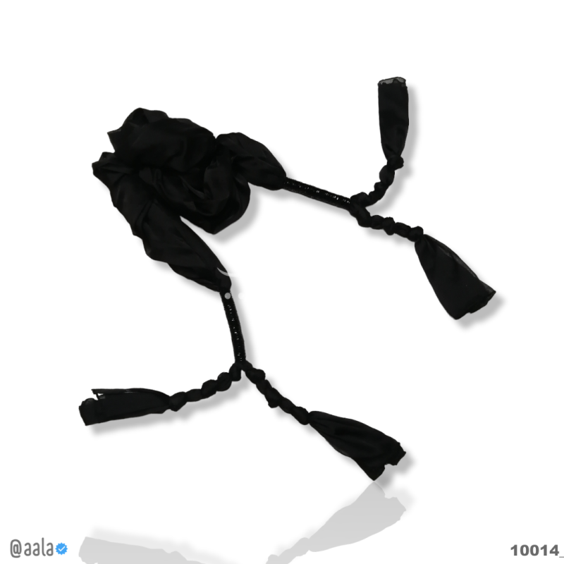 Choti-Beads Chinon Nylon Dupatta-32-Inches BLACK 2.25-Metres