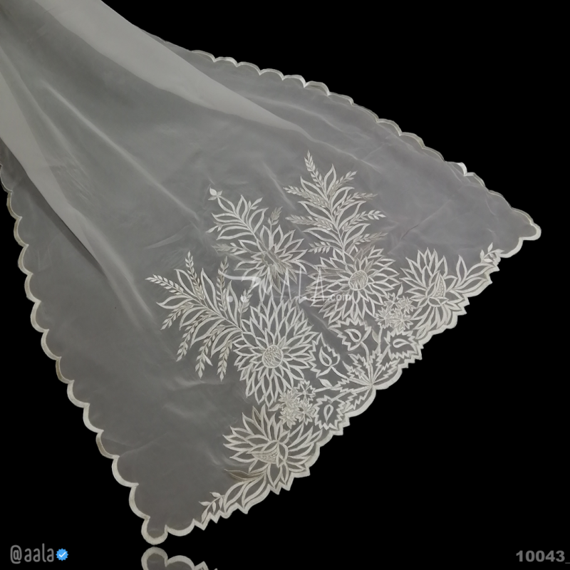 Designer-Handcrafted Organza Viscose Dupatta-40-Inches DYEABLE 2.25-Metres