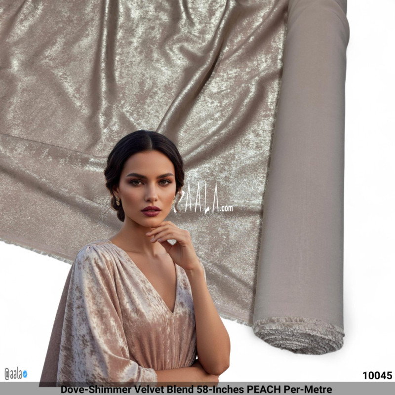 Dove-Shimmer Velvet Blend 58-Inches PEACH Per-Metre 