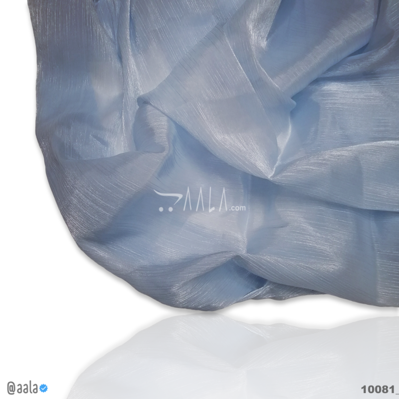 Fuse-Satin Organza Blend 58-Inches BLUE Per-Metre 