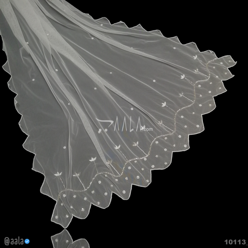 Designer-Handcrafted Net Nylon Dupatta-40-Inches DYEABLE 2.25-Metres
