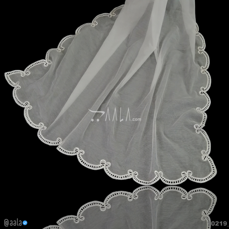 Designer Cotton Net Dupatta-40-Inches DYEABLE 2.25-Metres 