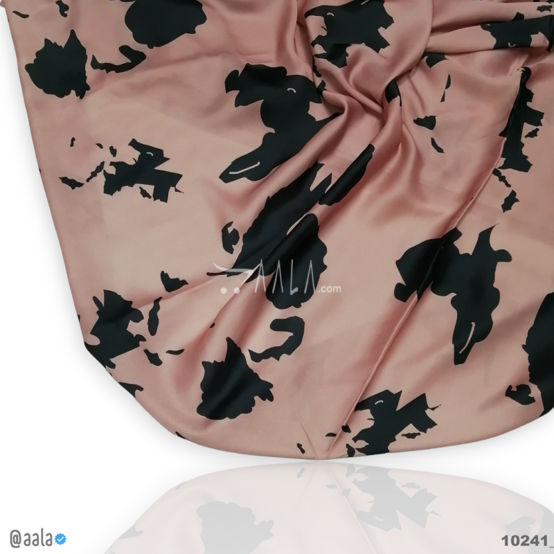 Printed-Nutella Silk Blend 44-Inches PRINTED Per-Metre 