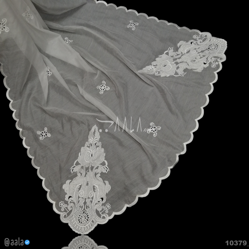 Handcrafted-Embroidered Cotton Cotton Dupatta-40-Inches DYEABLE 2.25-Metres
