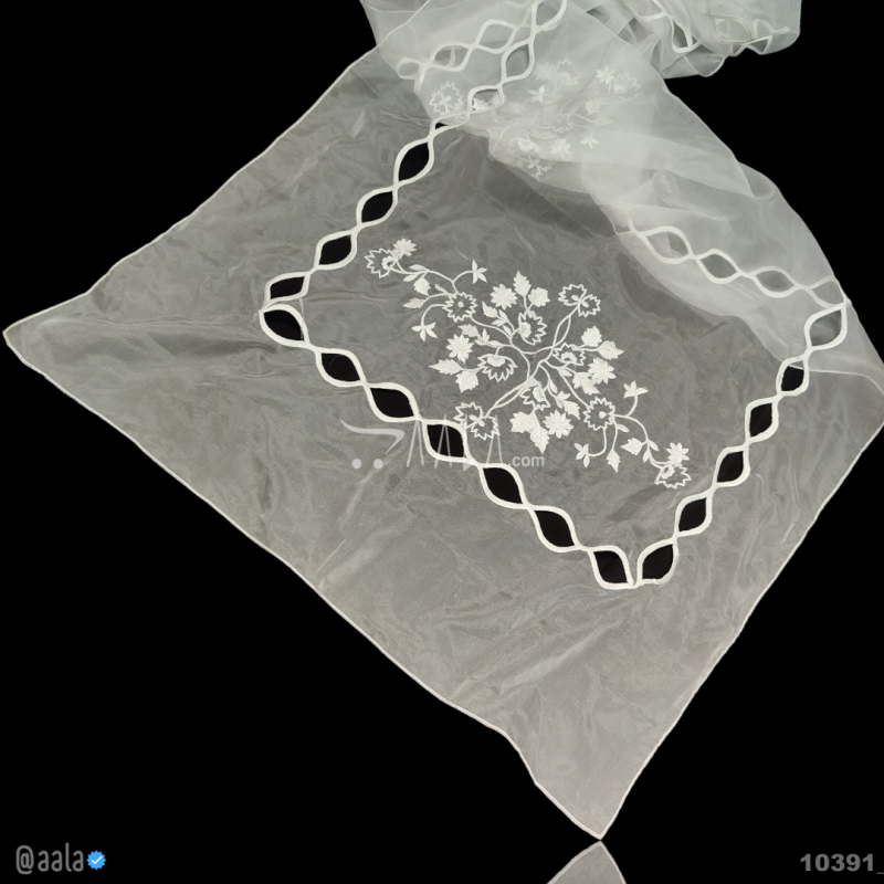 Handcrafted Organza Nylon Dupatta-40-Inches DYEABLE 2.25-Metres