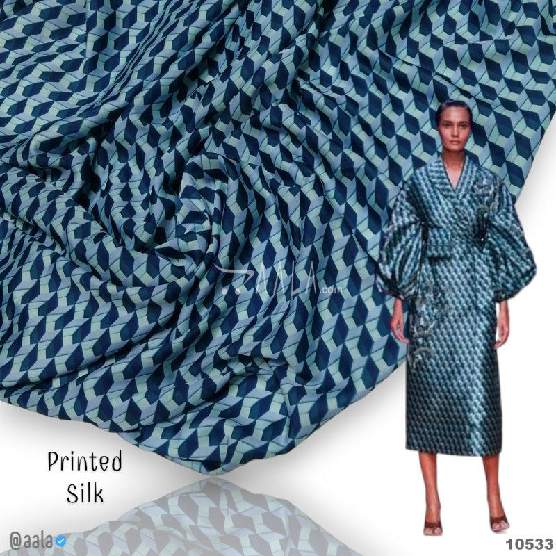 Printed-Nutella Silk Blend 44-Inches PRINTED Per-Metre 