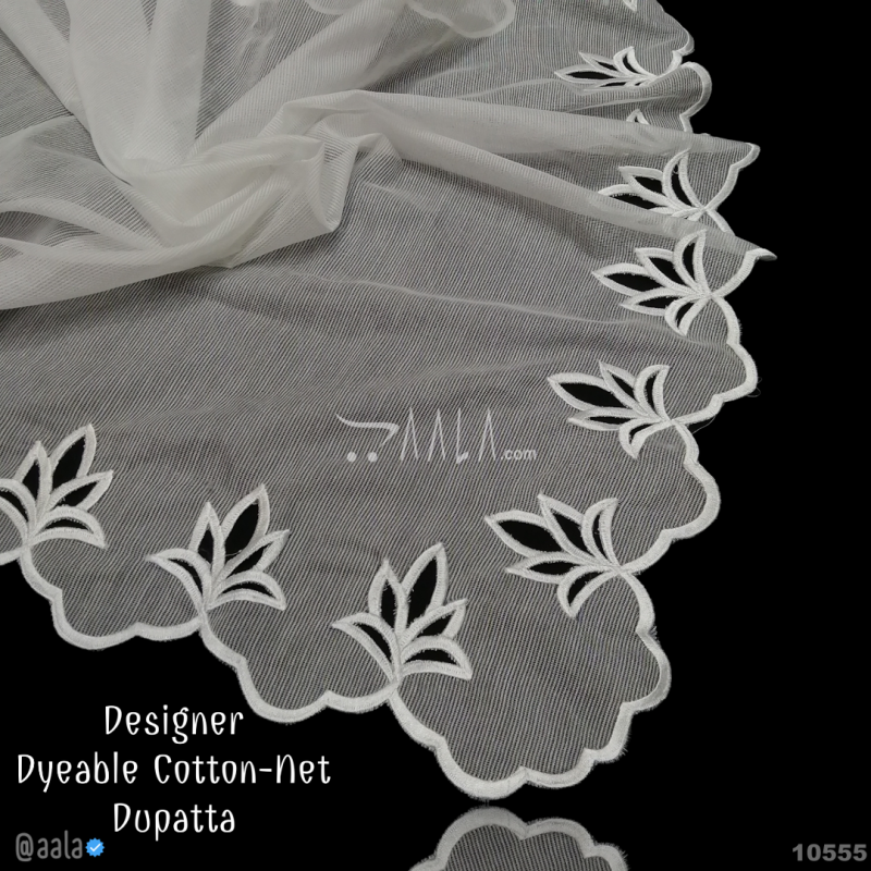 Handcrafted-Jute Cotton Cotton Dupatta-40-Inches DYEABLE 2.25-Metres