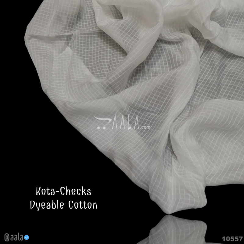 Kota-Checks-Muslin Cotton Cotton 44-Inches DYEABLE Per-Metre 