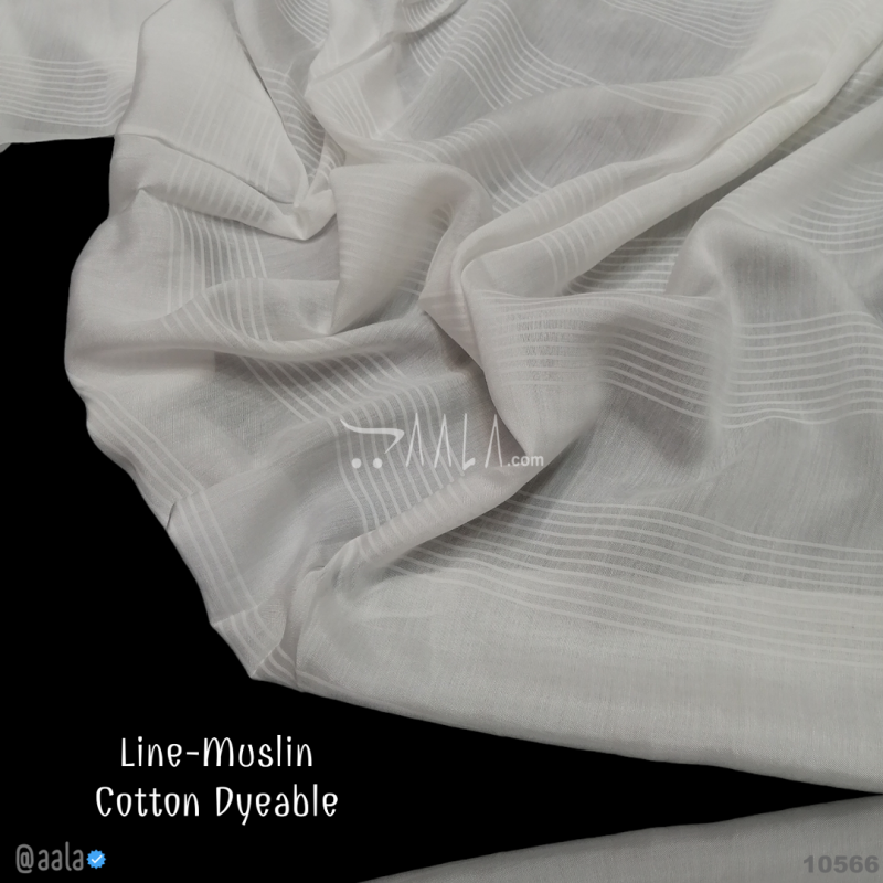 Line-Muslin Cotton Cotton 44-Inches DYEABLE Per-Metre 