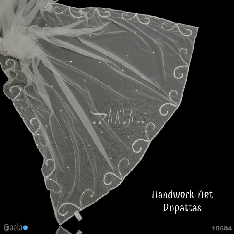 Handcrafted Net Nylon Dupatta-40-Inches DYEABLE 2.25-Metres 