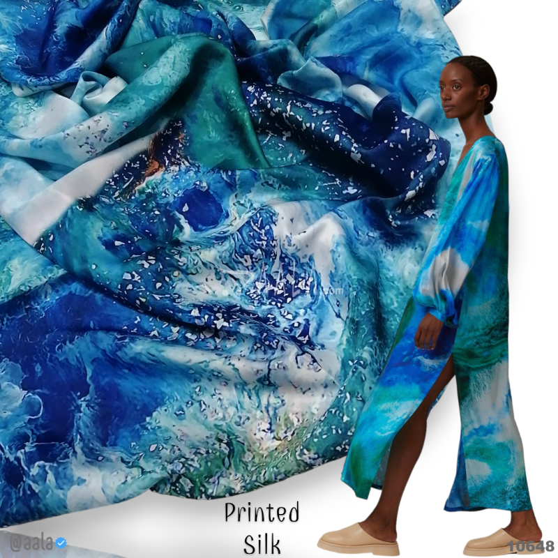 Printed Silk Blend 44-Inches PRINTED Per-Metre 
