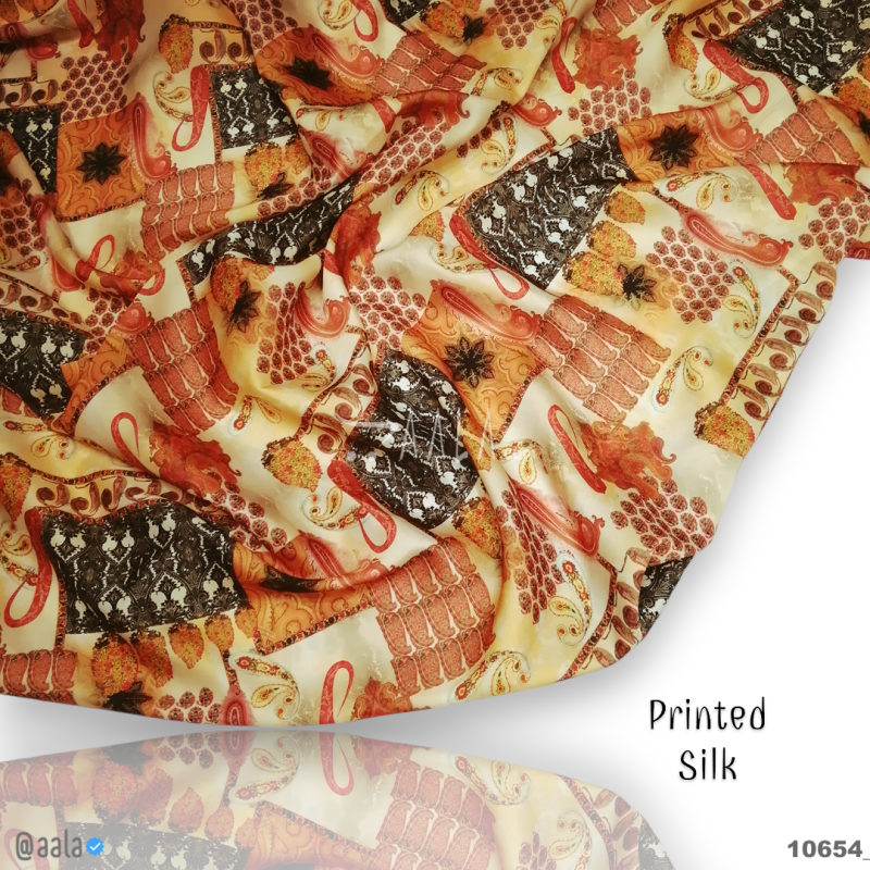 Printed Silk Blend 44-Inches PRINTED Per-Metre