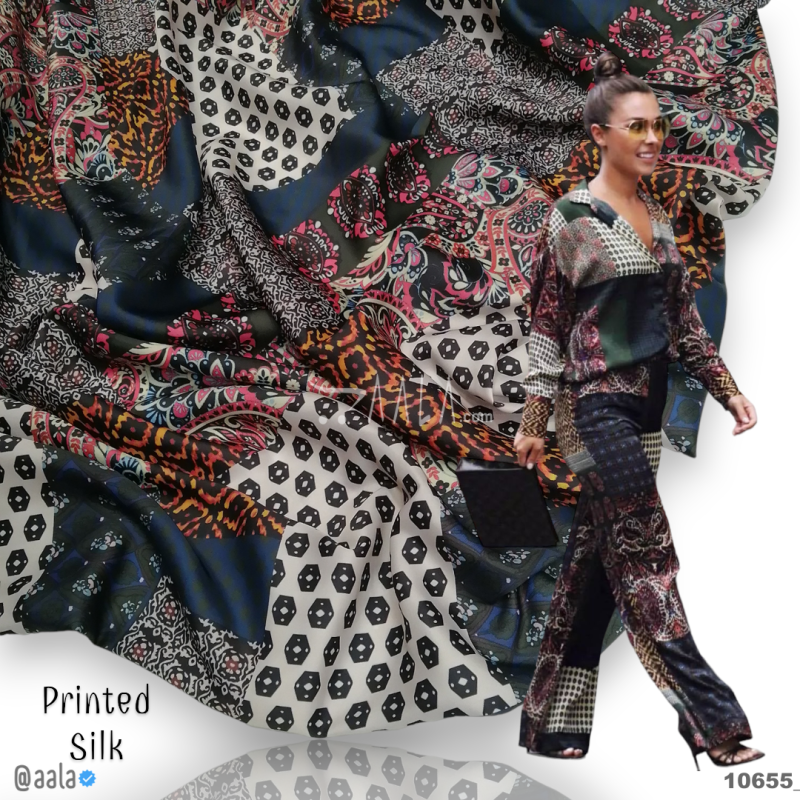 Printed Silk Blend 44-Inches PRINTED Per-Metre 