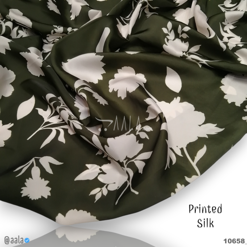Printed-Nutella Silk Blend 44-Inches PRINTED Per-Metre 