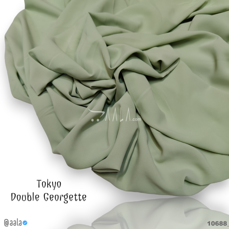 Tokyo Double-Georgette Blend 58-Inches GREEN Per-Metre