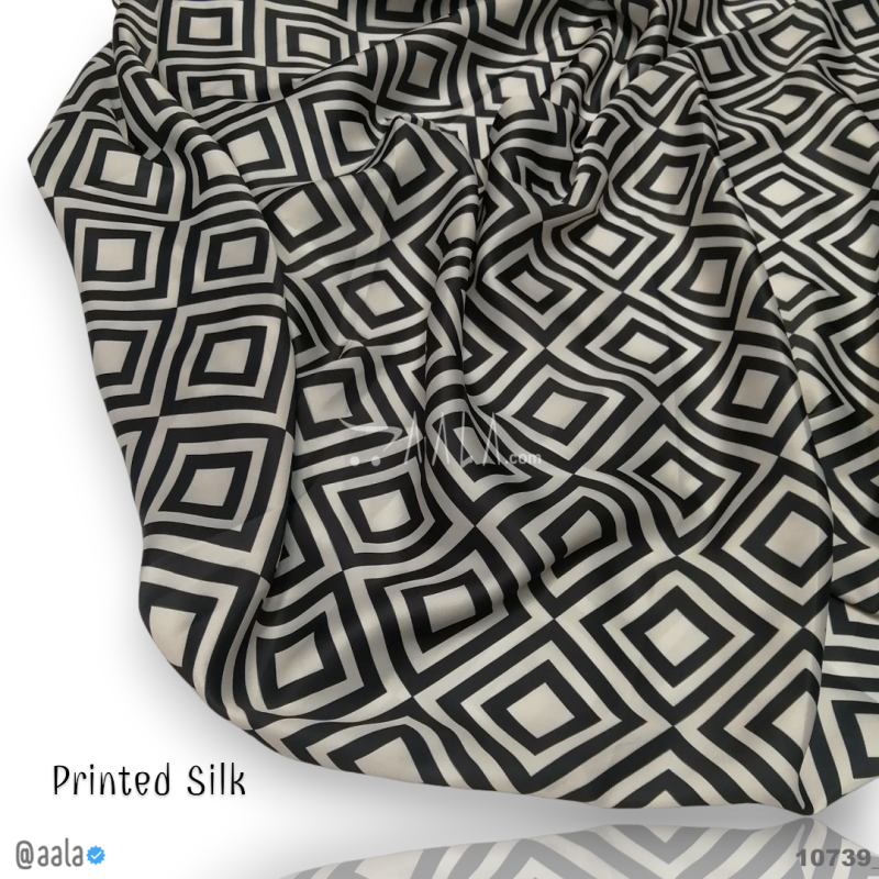 Printed-Nutella Silk Blend 44-Inches PRINTED Per-Metre