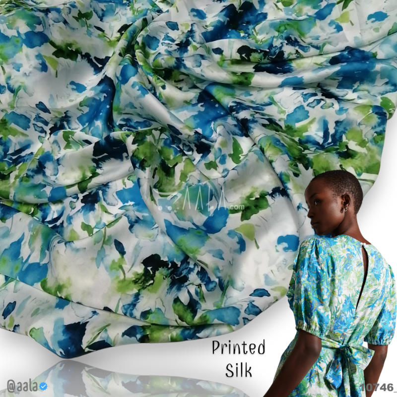 Printed-Nutella Silk Blend 44-Inches PRINTED Per-Metre 