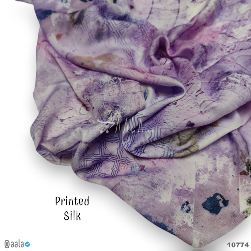 Printed-Nutella Silk Blend 44-Inches PRINTED Per-Metre 