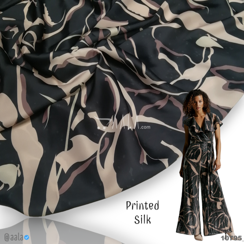 Printed-Nutella Silk Blend 44-Inches PRINTED Per-Metre