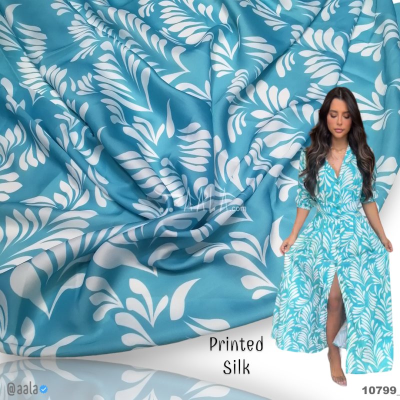 Printed-Nutella Silk Blend 44-Inches PRINTED Per-Metre 