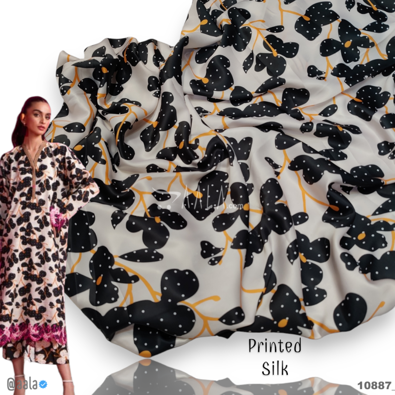 Printed-Nutella Silk Blend 44-Inches PRINTED Per-Metre
