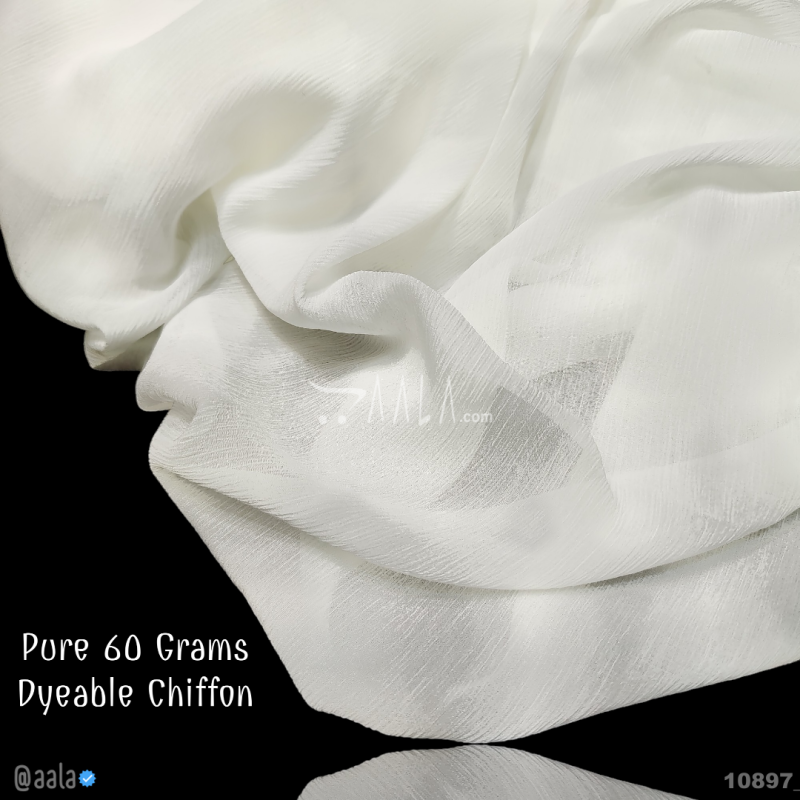 Pure-60-Grams Chiffon Silk 44-Inches DYEABLE Per-Metre 