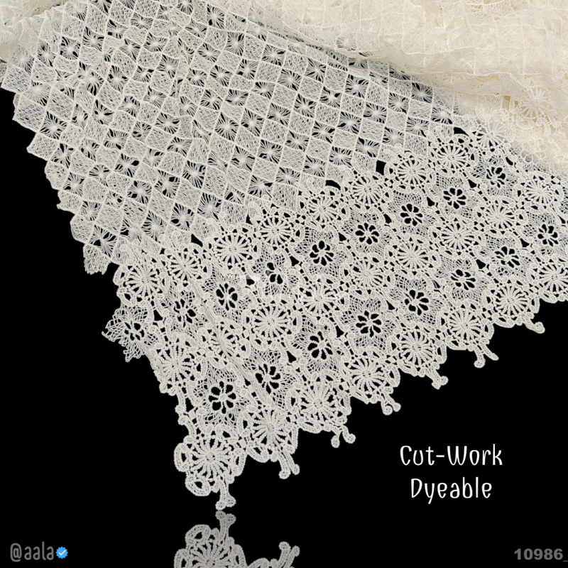 Cutwork-Lace Cotton Cotton 58-Inches DYEABLE Per-Metre