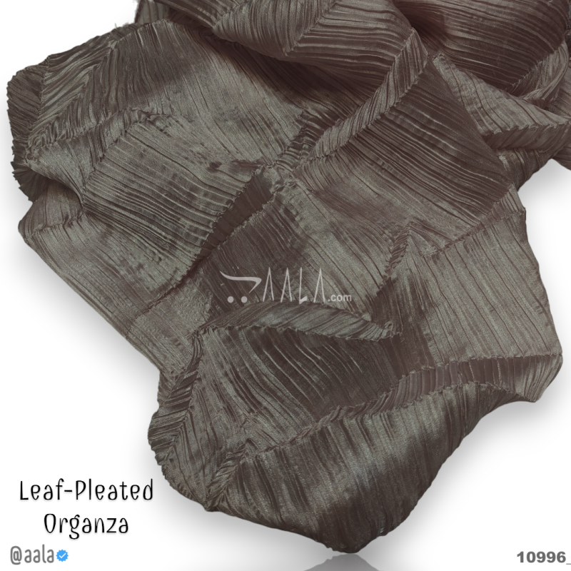 Leaf-Pleated Organza Blend 58-Inches CARROT Per-Metre 