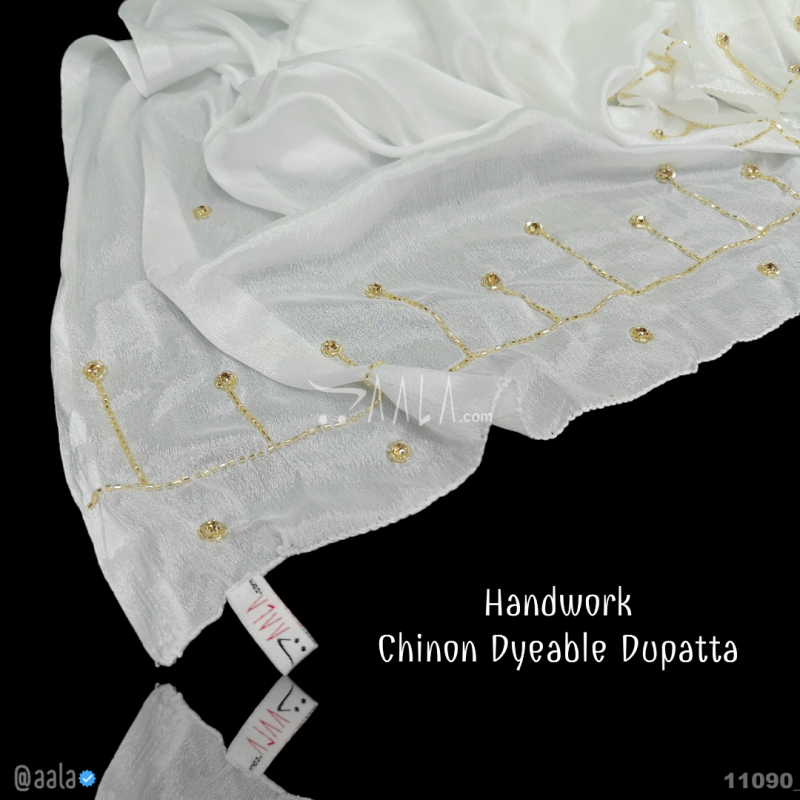 Designer Chinon Nylon Dupatta-36-Inches DYEABLE 2.25-Metres 