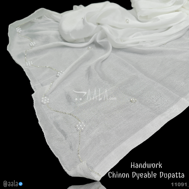 Designer Chinon Nylon Dupatta-36-Inches DYEABLE 2.25-Metres