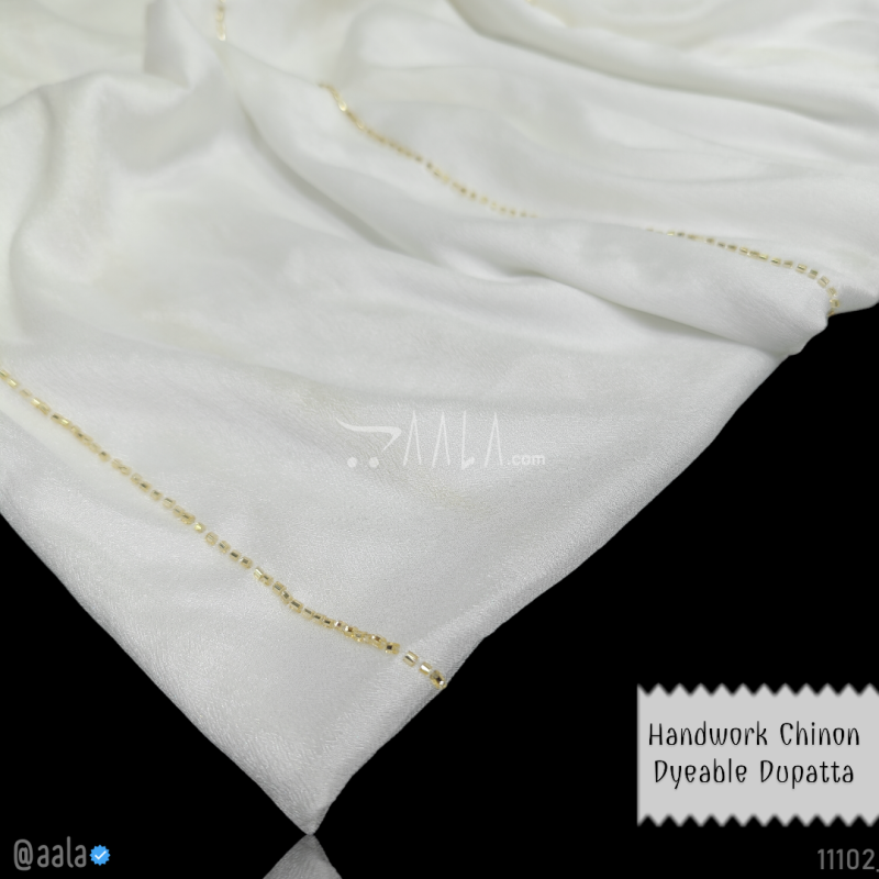 Handcrafted Chinon Nylon Dupatta-40-Inches DYEABLE 2.25-Metres
