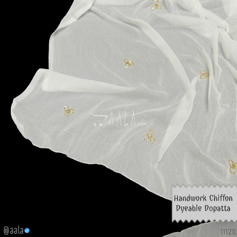 Handcrafted Chiffon Nylon Dupatta-40-Inches DYEABLE 2.25-Metres