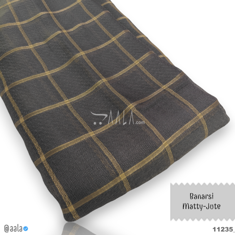 Banarsi-Matty Jute Blend 44-Inches GREY Per-Metre