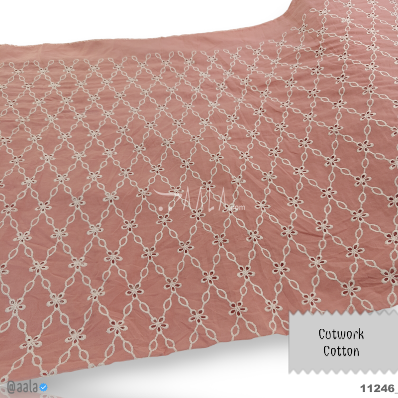 Cutwork Cotton Cotton 58-Inches CARROT Per-Metre 
