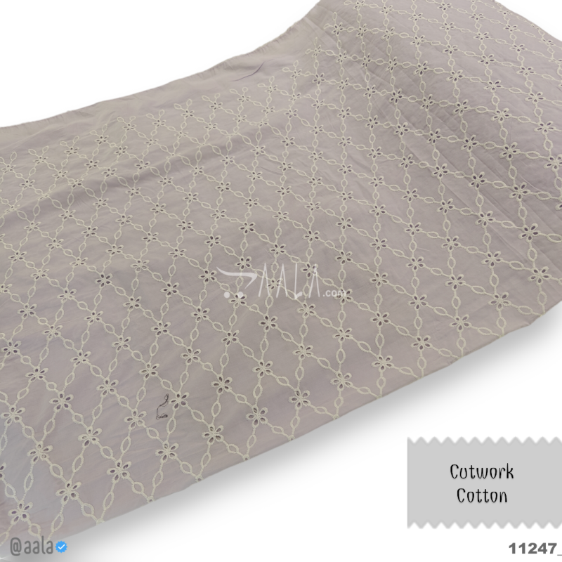 Cutwork Cotton Cotton 58-Inches PURPLE Per-Metre 
