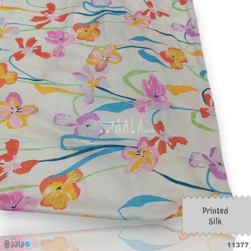 Printed Silk Blend 44-Inches PRINTED Per-Metre