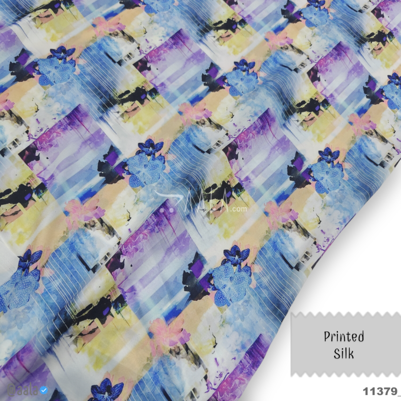 Printed Silk Blend 44-Inches PRINTED Per-Metre