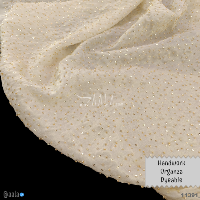 Handwork-Shimmer Organza Blend 44-Inches DYEABLE Per-Metre 