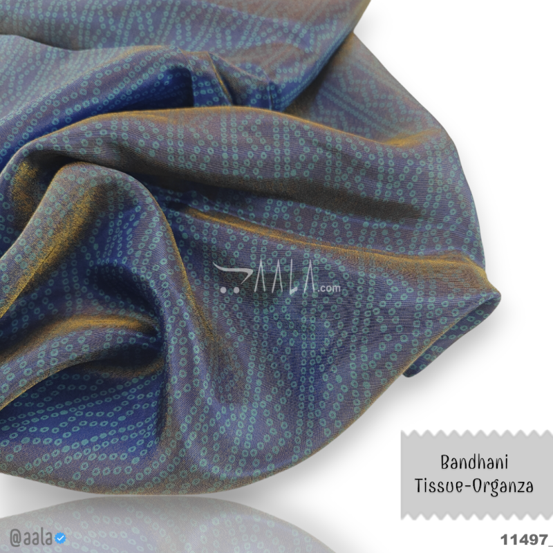 Bandhani Organza Blend 44-Inches ASSORTED Per-Metre 