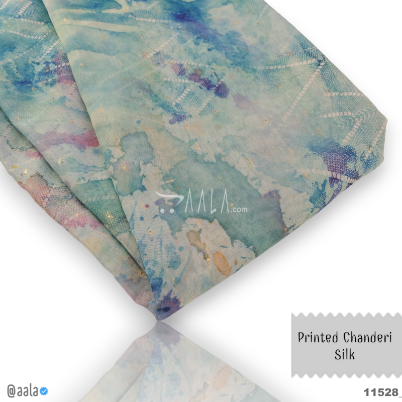 Printed-Chanderi Silk Blend 44-Inches PRINTED Per-Metre