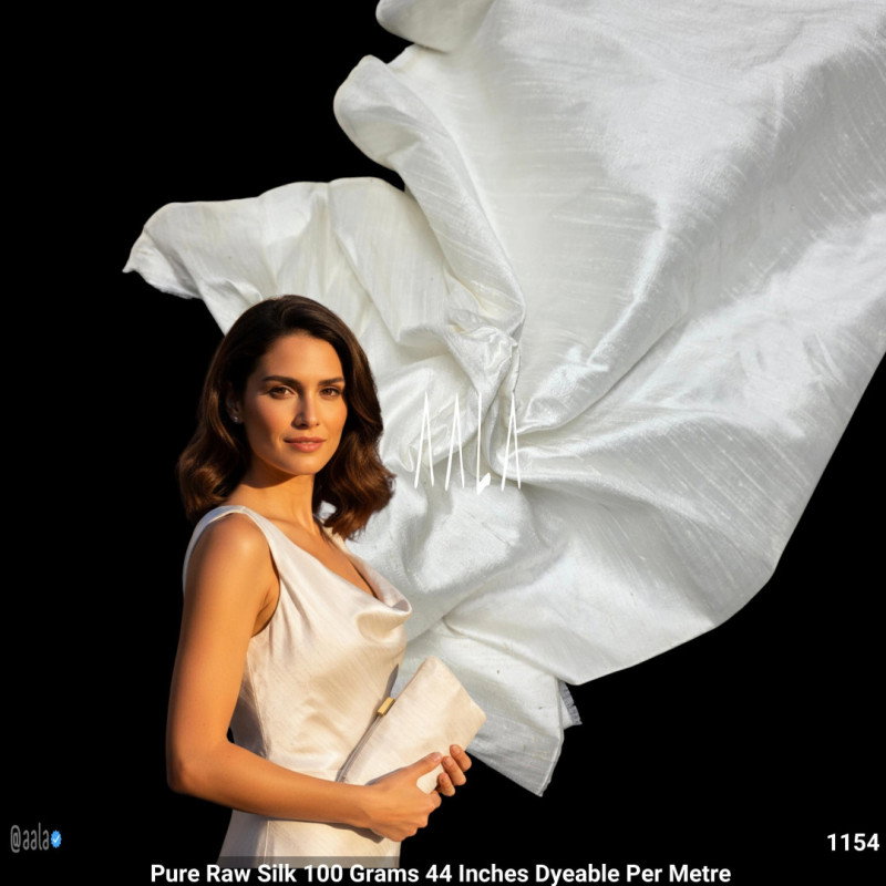 Pure Raw Silk 100 Grams 44 Inches Dyeable Per Metre 