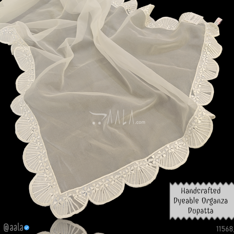 Designer Organza Nylon Dupatta-42-Inches DYEABLE 2.25-Metres 
