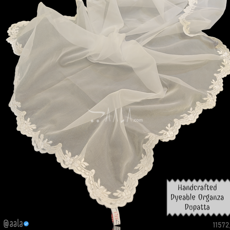 Designer Organza Nylon Dupatta-42-Inches DYEABLE 2.25-Metres