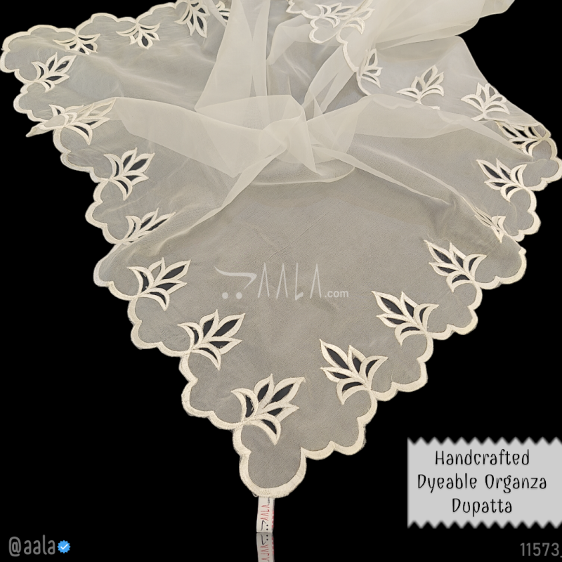 Designer Organza Nylon Dupatta-42-Inches DYEABLE 2.25-Metres 