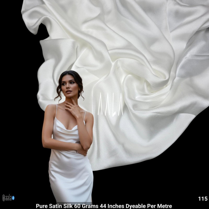 Pure Satin Silk 60 Grams 44 Inches Dyeable Per Metre