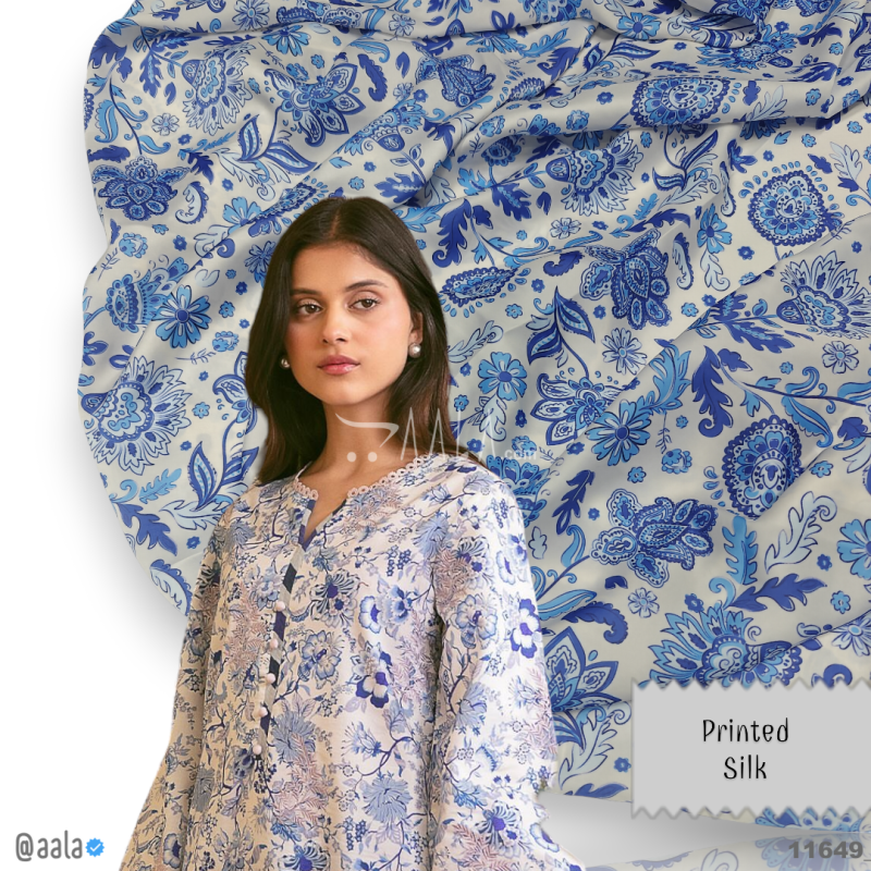 Printed Silk Blend 44-Inches PRINTED Per-Metre