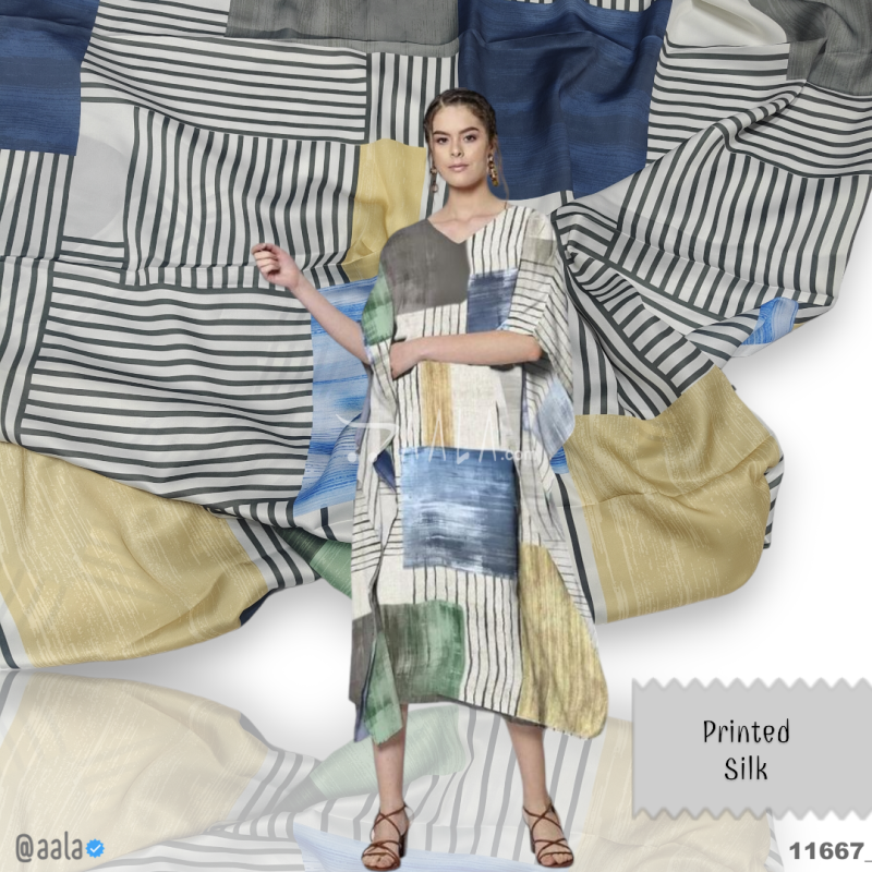 Printed Silk Blend 44-Inches PRINTED Per-Metre