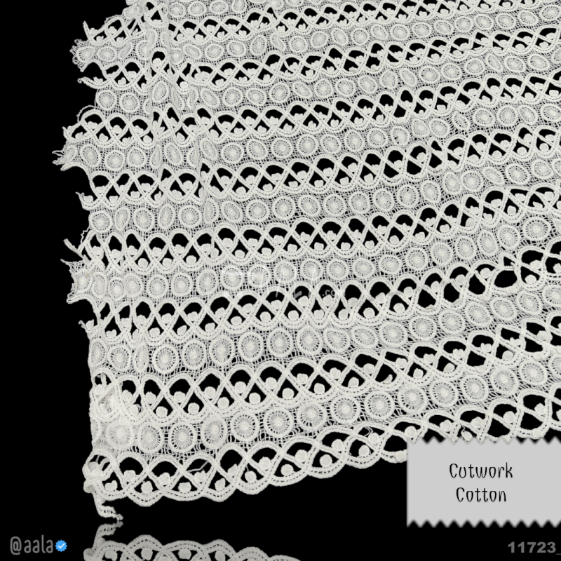 Cutwork Cotton Cotton 44-Inches DYEABLE Per-Metre