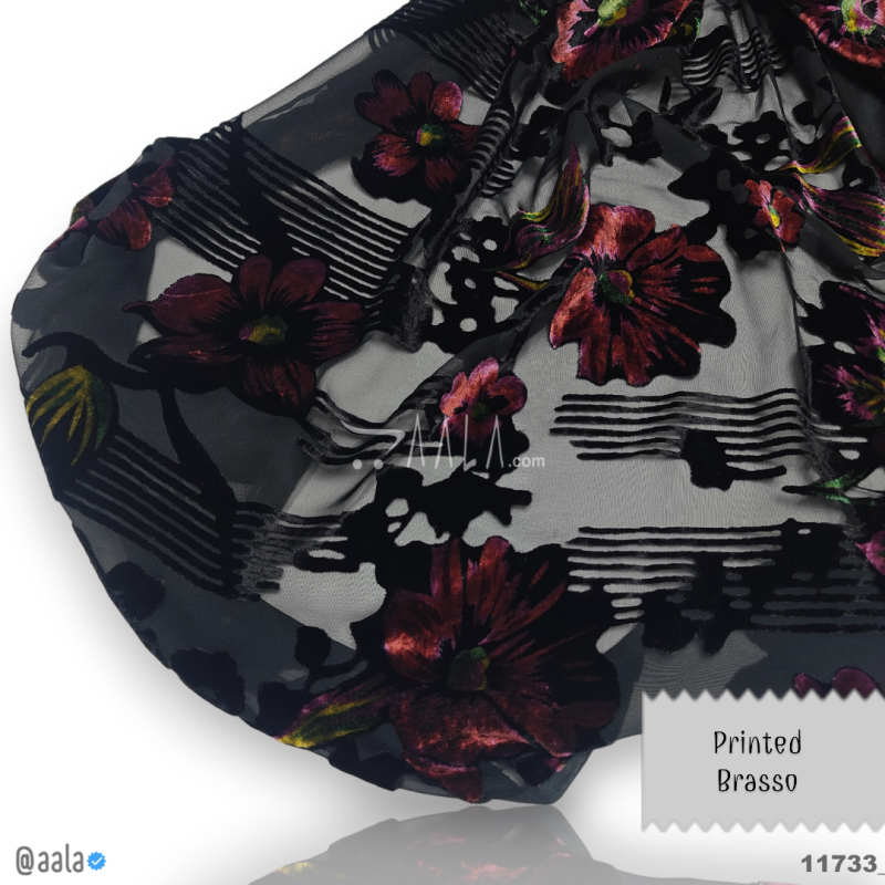 Printed-Brasso Velvet Blend 44-Inches PRINTED Per-Metre 