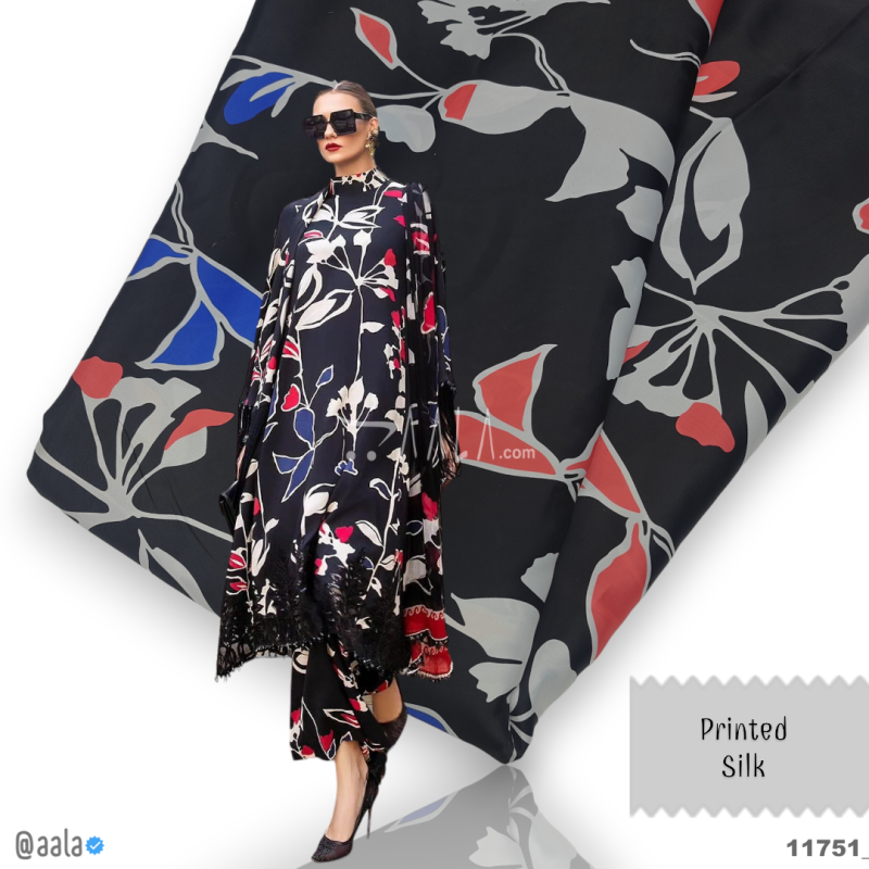 Printed Silk Blend 44-Inches PRINTED Per-Metre
